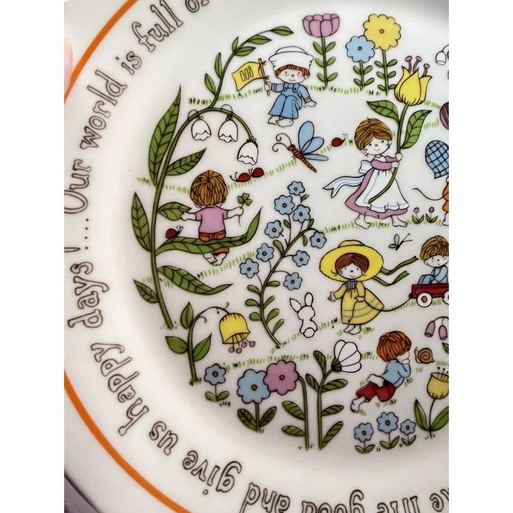 LENOX Gentle Friends 1970s VINTAGE Children's Baby 3pc SET Plate Bowl Cup Granny